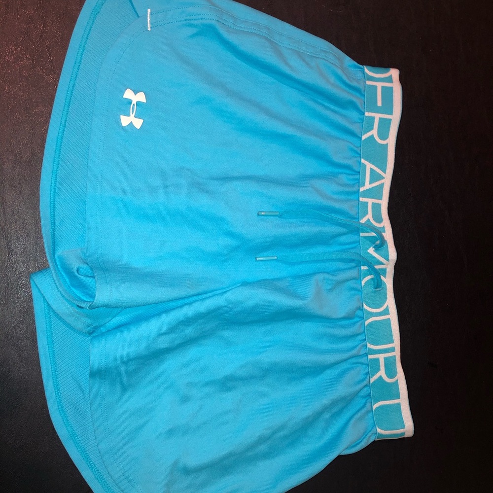 Underarmour Workout Shorts in Blue and Green
